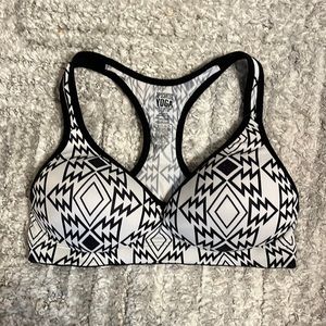 VS PINK Aztec Print Black & White Yoga Sports Bra